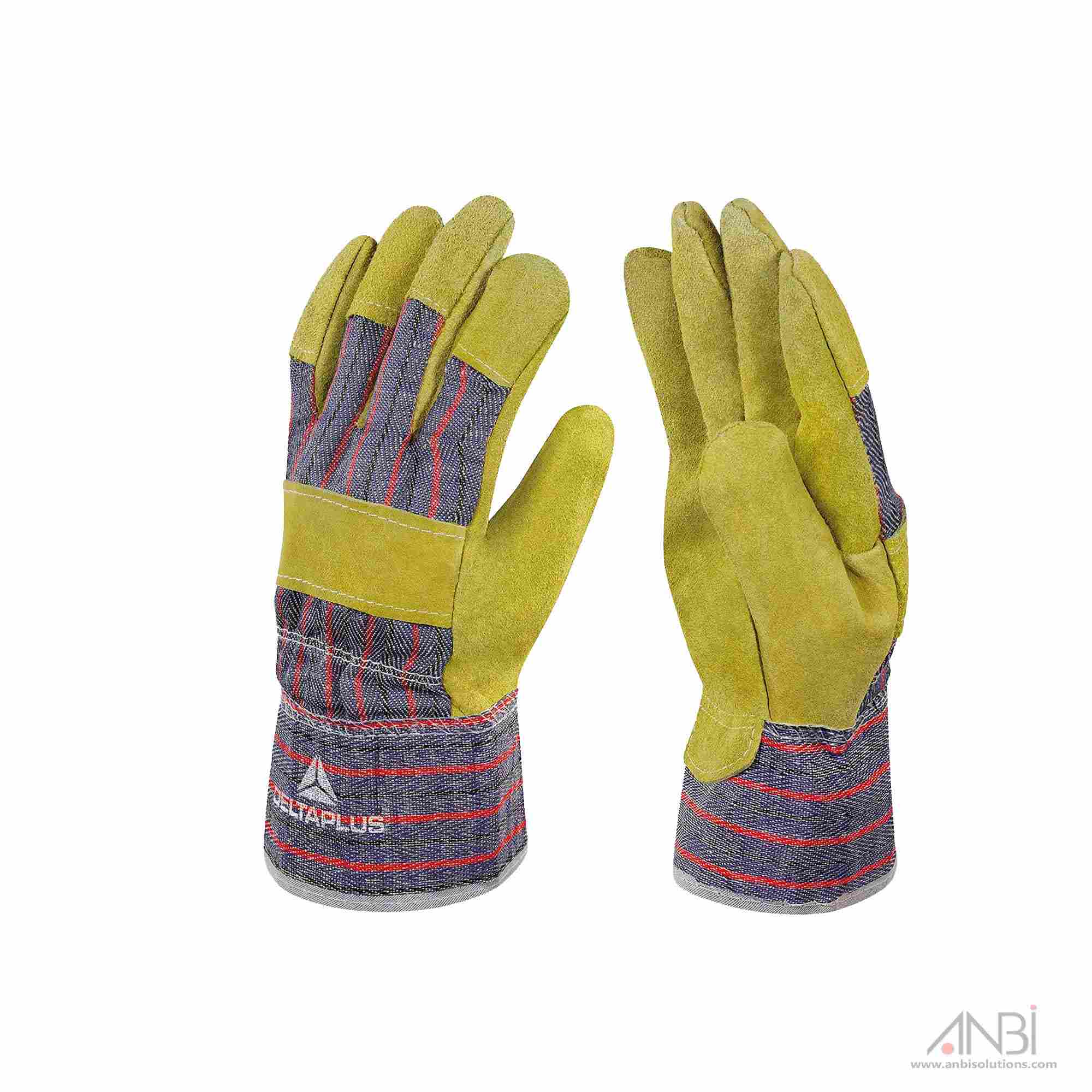 DELTA PLUS Cowhide Split Leather Cloth Docker Glove DC103