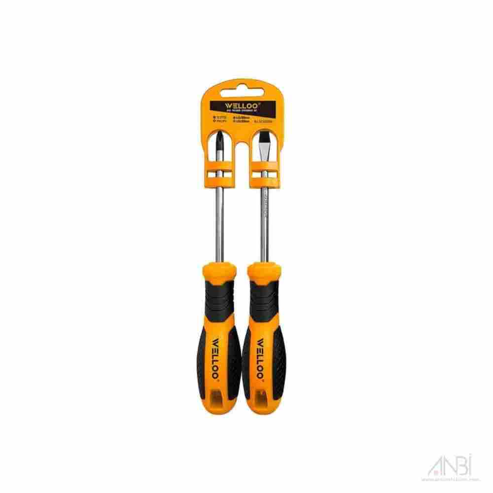 WELLOO 2PCS Screwdriver Set CRV SCS02006