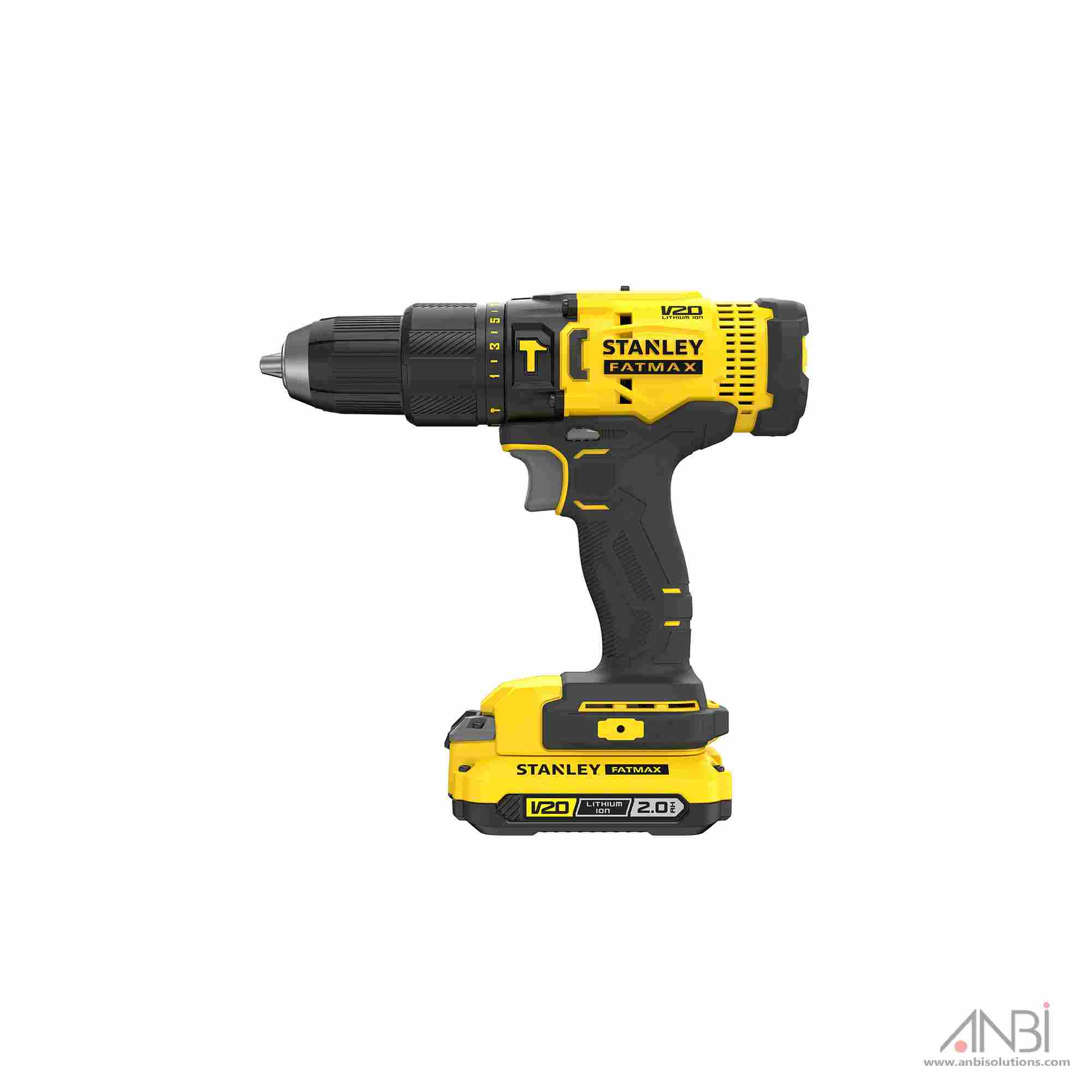 STANLEY V20 18V 1.5AH Hammer Drill Driver With 2 Batteries & Kit Box