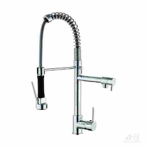 Deck Mounted Kitchen Sink Mixer With Sprayer – Chrome Single Handle Pull Down