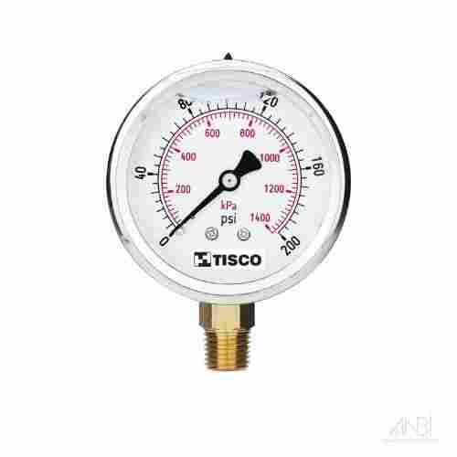 TISCO Pressure Gauge SS 1/2″ NPT Liquid Filled TC10A-100