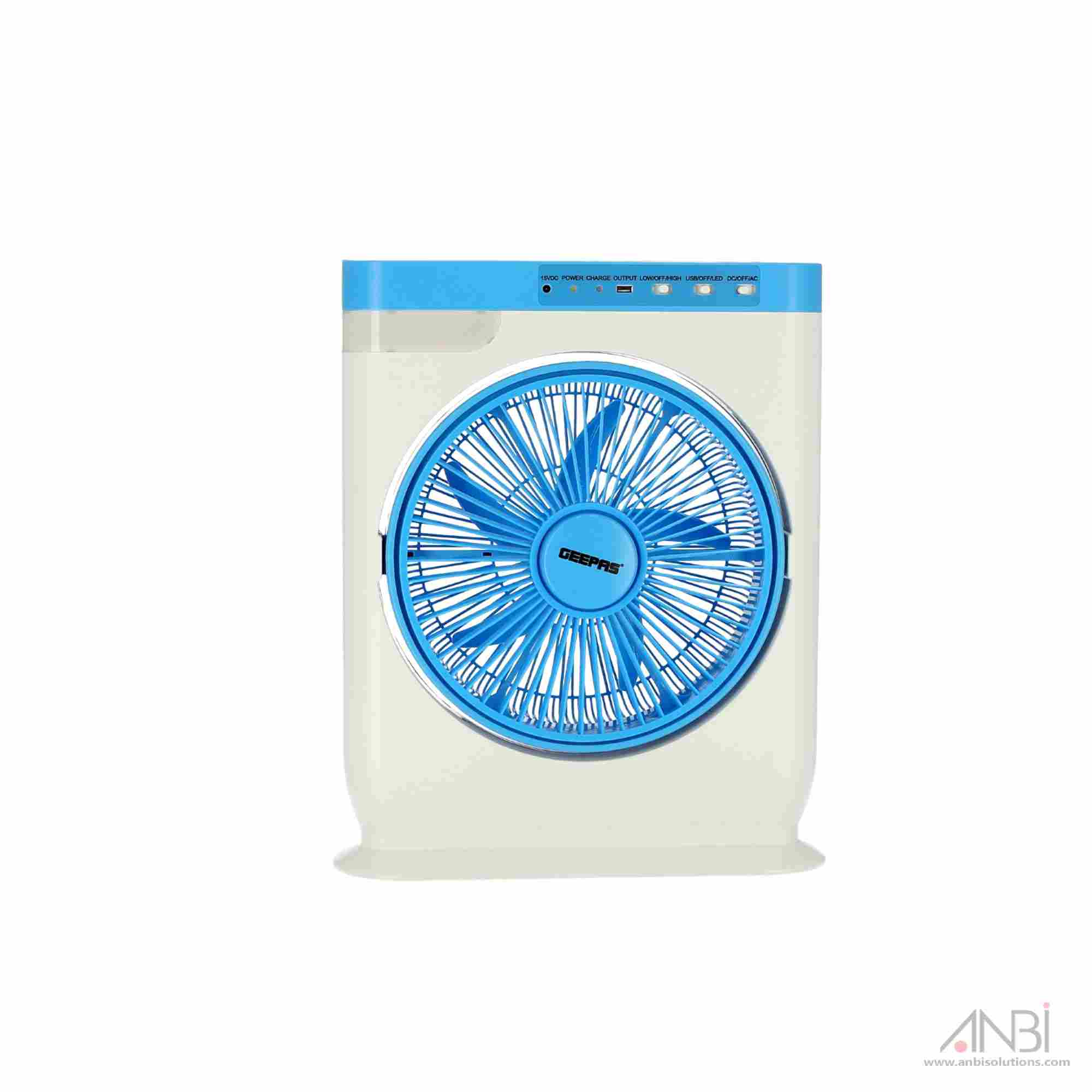 GEEPAS Rechargeable Box Fan 12” Powerful Motor GF919