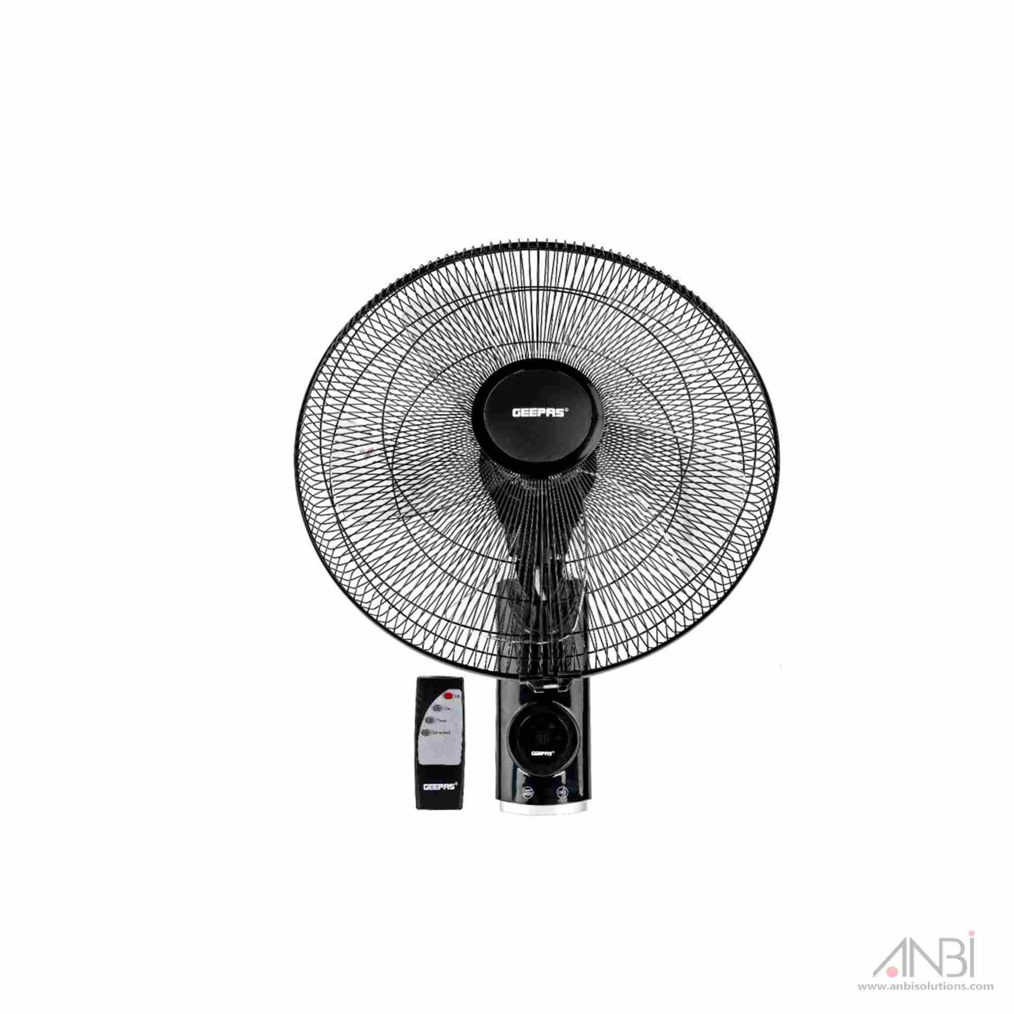 GEEPAS 18 Inch Wall Fan with Remote Control 60W Motor GF21125
