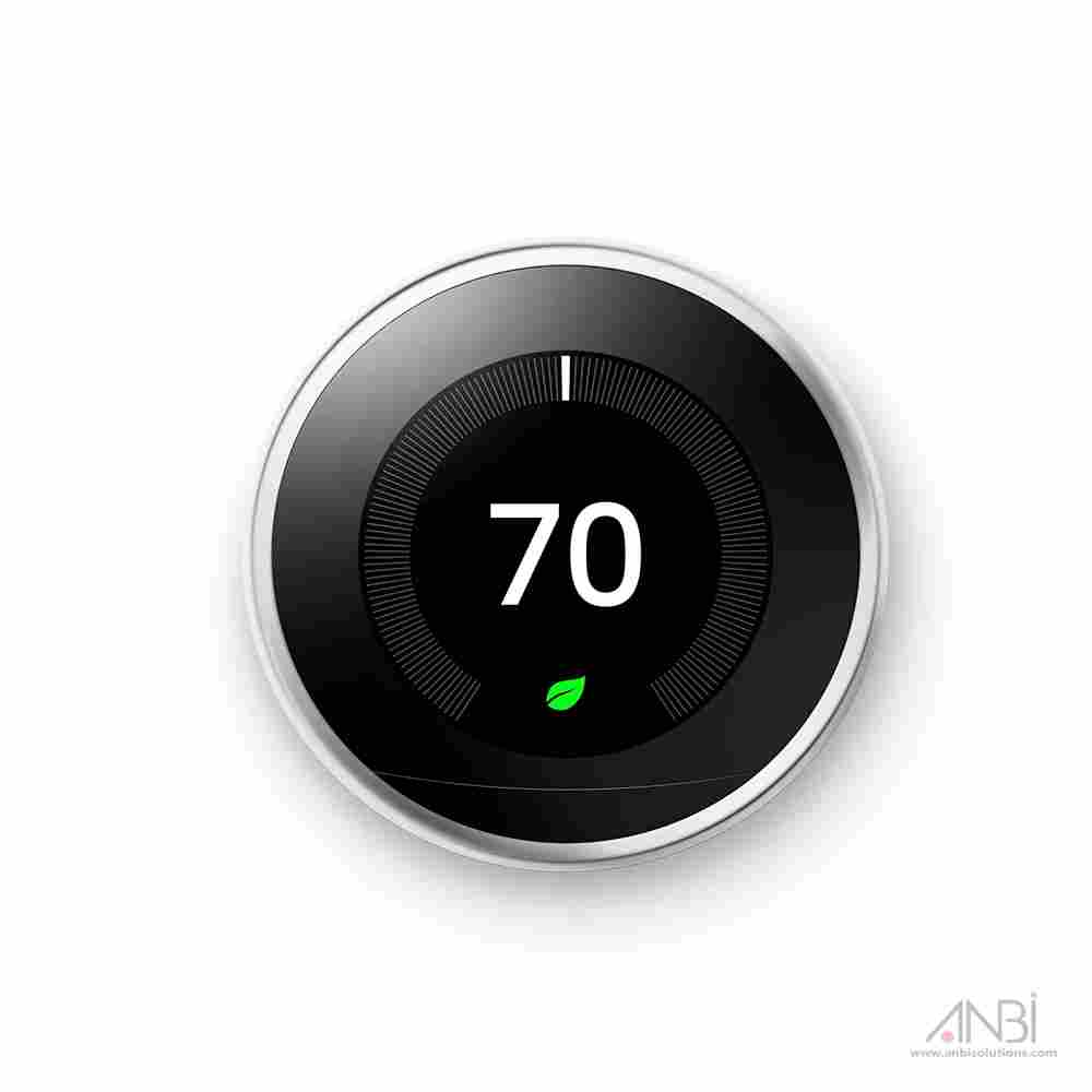 GOOGLE NEST Learning Thermostat 3rd Gen Works With Alexa and Google Assistant Polish Steel